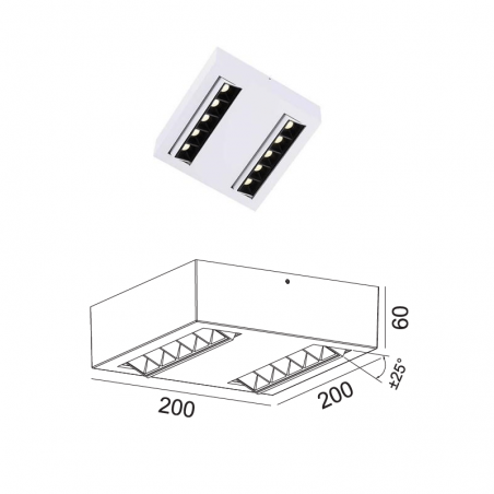 30W Ajustable LED surface luminaire FRESH C1036, 45°, 3000K