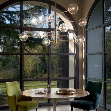Suspended luminaire Equinoxe Sp12 Ottone Antico 200125         