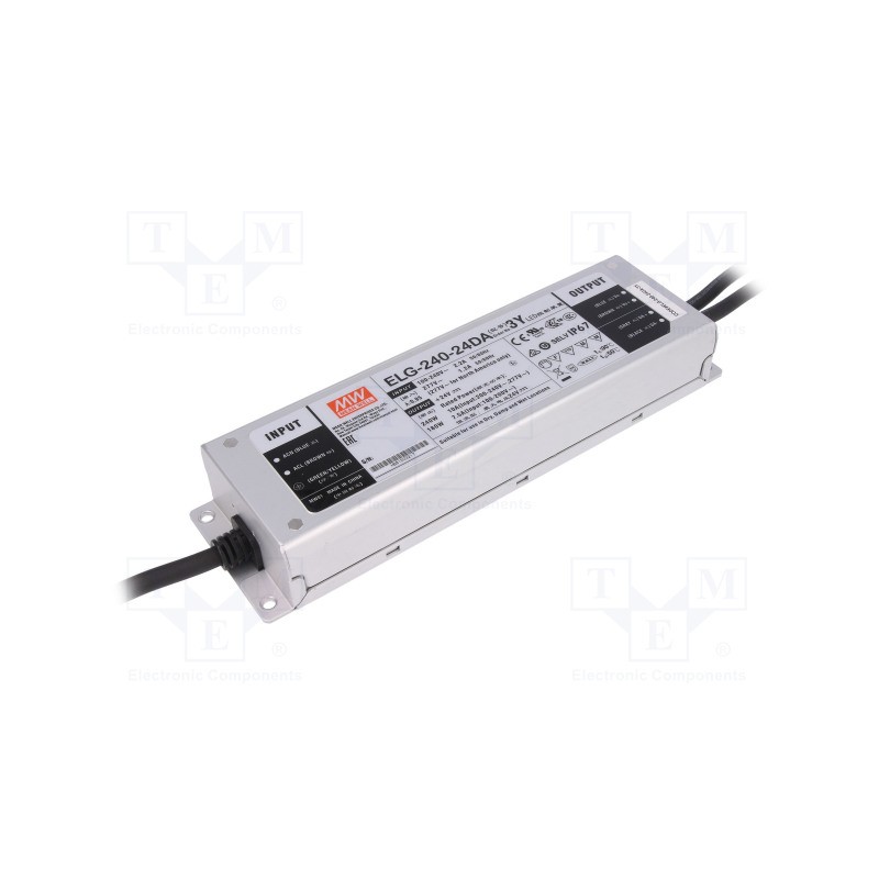 Impulsinis maitinimo šaltinis LED 24V 10A 240W, valdomas DALI, PFC, IP67, Mean Well  - 1