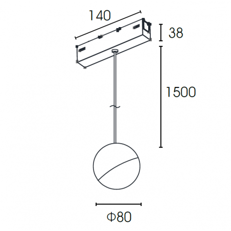 Magnetinis pakabinamas šviestuvas VPB6080NR, 5W, 3000K