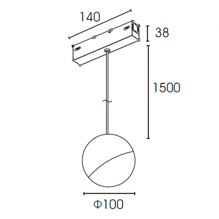 Magnetic suspended luminaire VPB6100NR, 10W, 3000K