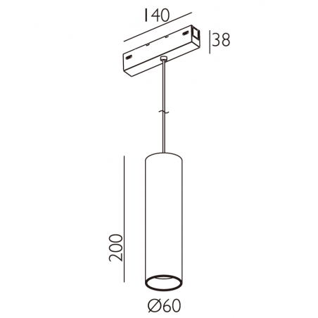 Magnetinis pakabinamas šviestuvas VPA6020NR, 12W, 3000K