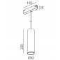 Magnetic suspended luminaire VPA6020NR, 12W, 3000K          