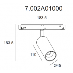 Magnetinis reguliuojamas šviestuvas 7.002A01000, 12W, 3000K
