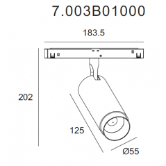 Magnetinis reguliuojamas šviestuvas 7.003B01000, 15W, 3000K