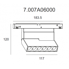 Magnetic adjustable luminaire 7.007A06000, 10W, 3000K