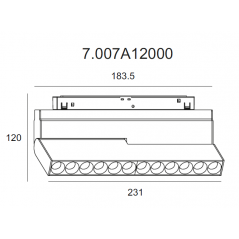 Magnetinis reguliuojamas šviestuvas 7.007A12000, 20W, 3000K