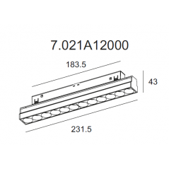 Magnetic Luminaire 7.021A12000, 20W, 3000K