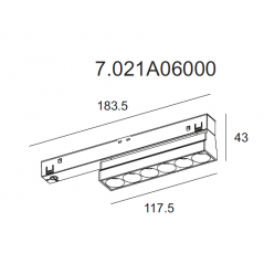 Magnetic Luminaire 7.021A06000, 10W, 3000K