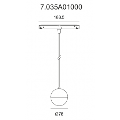 Magnetic suspended luminaire 7.035A01000, 6W, 3000K