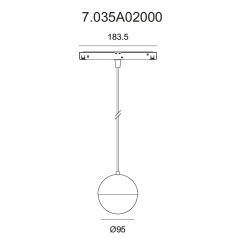 Magnetic suspended luminaire 7.035A02000, 10W, 3000K  - 2