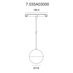 Magnetic suspended luminaire 7.035A03000, 12W, 3000K  - 2