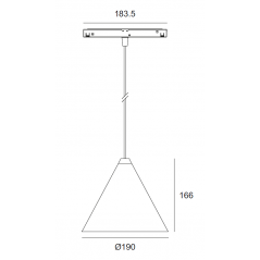 Magnetic suspended luminaire 7.036A01000, 20W, 3000K