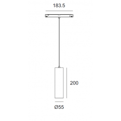 Magnetic suspended luminaire 7.033A20000, 12W, 3000K  - 2