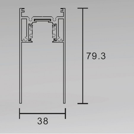 Magnetinis bėgelis paviršinis / pakabinamas baltas S35 2000mm