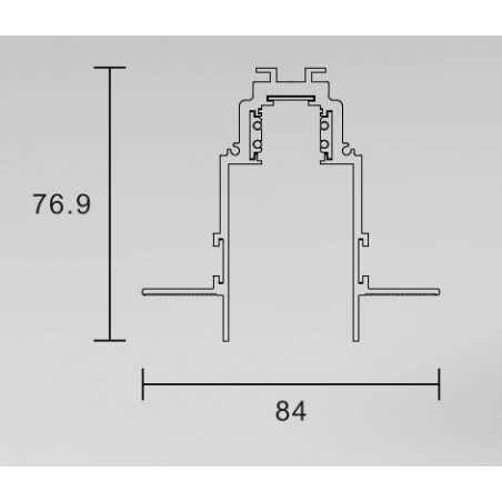 Magnetinis bėgelis, berėmis užglaistomas juodas R35-2 2000mm