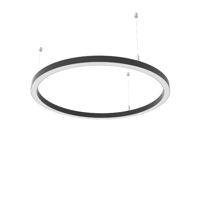 Žiedo formos šviestuvas 23W Slim juodas Diametras 600mm  - 1