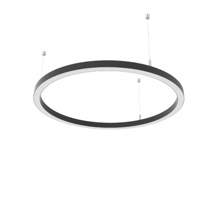 Ring shaped luminaire 23W Slim black Diameter 600mm  - 1