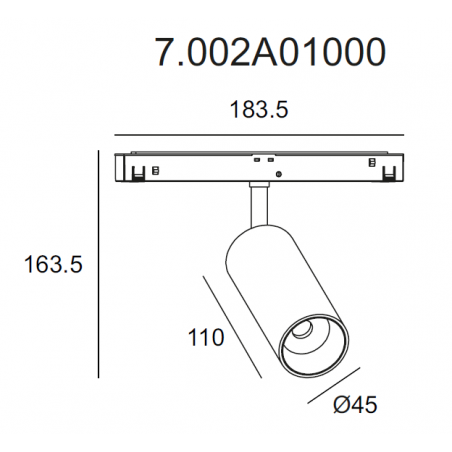Magnetic luminaire IT, 12W, 3000K, 60°