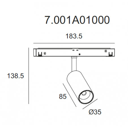 Magnetic luminaire IT, 8W, 3000K, 38°