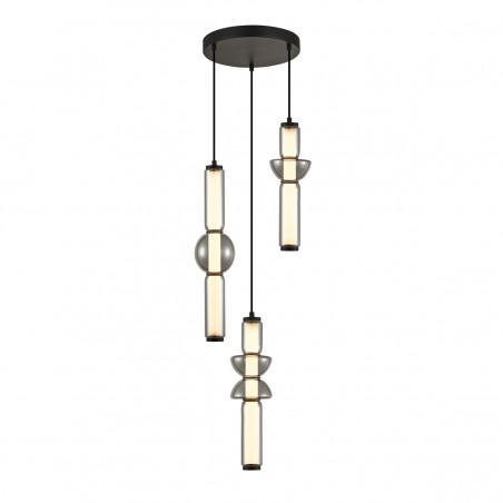 Suspended luminaire Bruni  PND-27372-3A-57W-BK  - 1