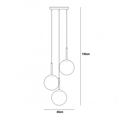 Suspended luminaire Deore  PND-5578-3S-BRO-BK