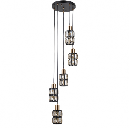Suspended luminaire Menfi  PND-44236-5-BK-GD  - 1
