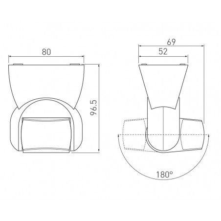 Motion sensor CR-9, 180 degrees, white body, IP65        