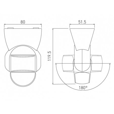 Microwave motion sensor CM-9, 180 degrees, white body, IP65       