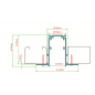 copy of Magnetic track, frameless covered black R20-2 2000mm