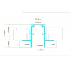 copy of Magnetic track, frameless covered white R20-2 1000mm