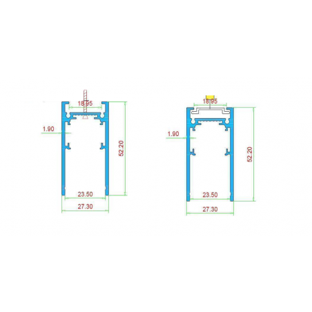 copy of Magnetic track surface / suspension white S20 1000mm