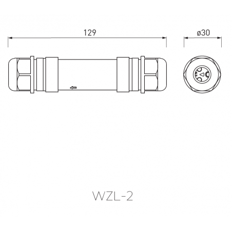 Hermetic connection for electrical cables, IP68           