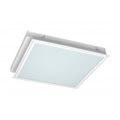4xT8 liumluminescent lamp recessed luminaire 600x600mm, EVG, without lamps, with prismatic cover  - 1