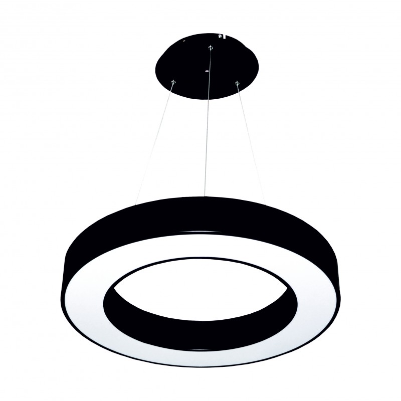 Paviršinis / Pakabinamas ant trosų žiedo formos LED šviestuvas 30W Juodas  - 2