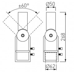Adjustable angle adapter  for street luminaires SA1 (50mm luminaire mounting)       