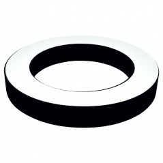 Surface / Suspended on cables ring shaped LED luminaire 48W Black  - 1
