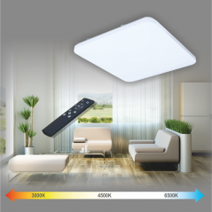 Square ceiling 72W LED luminaire with wireless light brightness and light spectrum adjustment