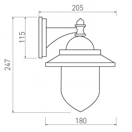 Wall luminaire TOSKANA-AD, 1xE27            