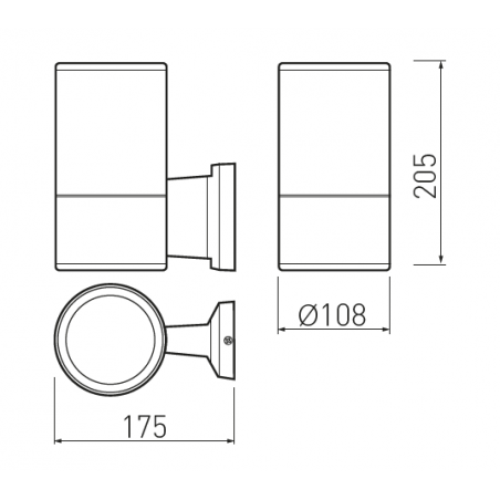 Wall luminaire BALEO 1 Gray 1xE27          