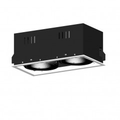 Recessed ajustable LED luminaire GLOBAL R1137 2x25W/2x30W, 38°, 3000K         - 1